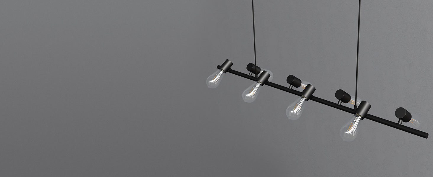 Suspension glasvilla 120cm LED Lampe pendante 8 Flammes 4000K Câble réglable E27 Noir Suspension Alivetta2313