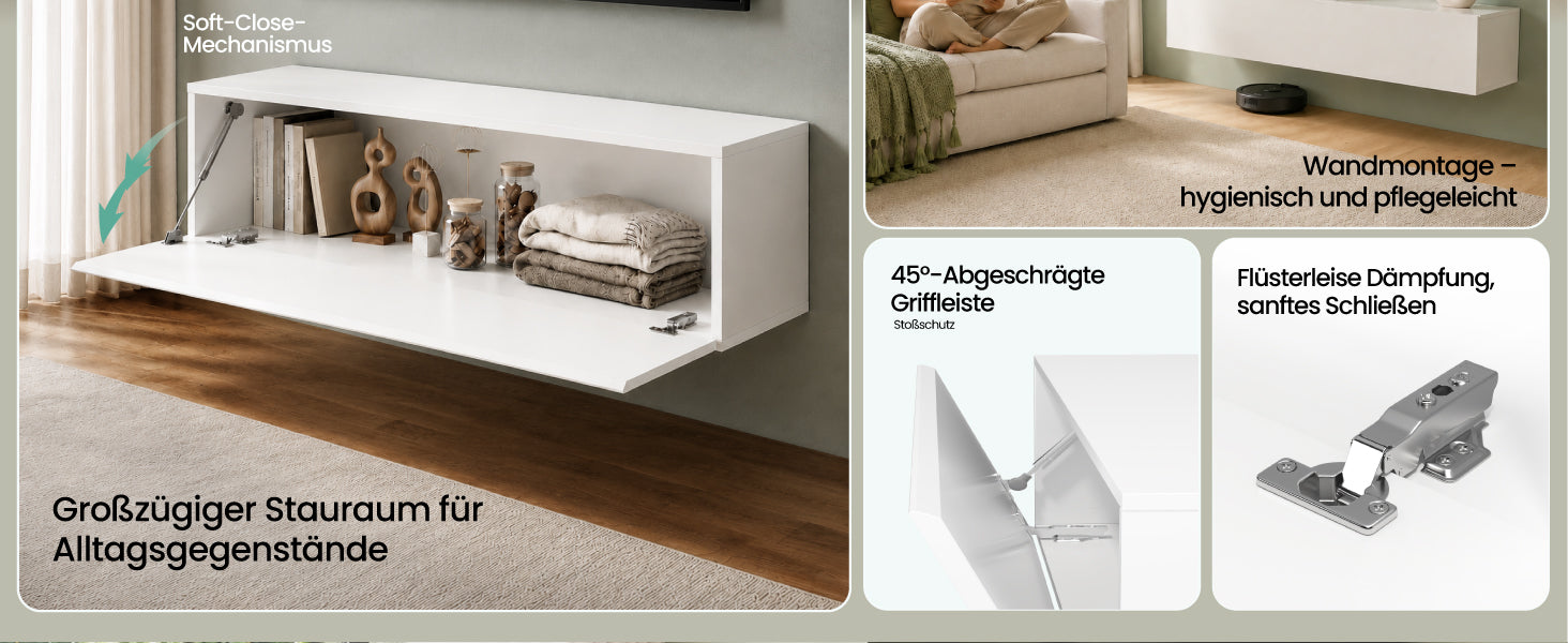 glasvilla Mobile TV per Televisore Armadietto per TV Basso Soft-close per Soggiorno, Sala da Pranzo, Camera da Letto Fernsehschrank02