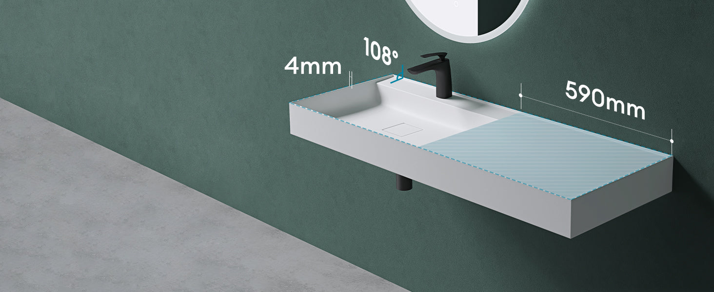 Lavabo Glasvilla Col630 Mineralguss de lujo con diseño moderno