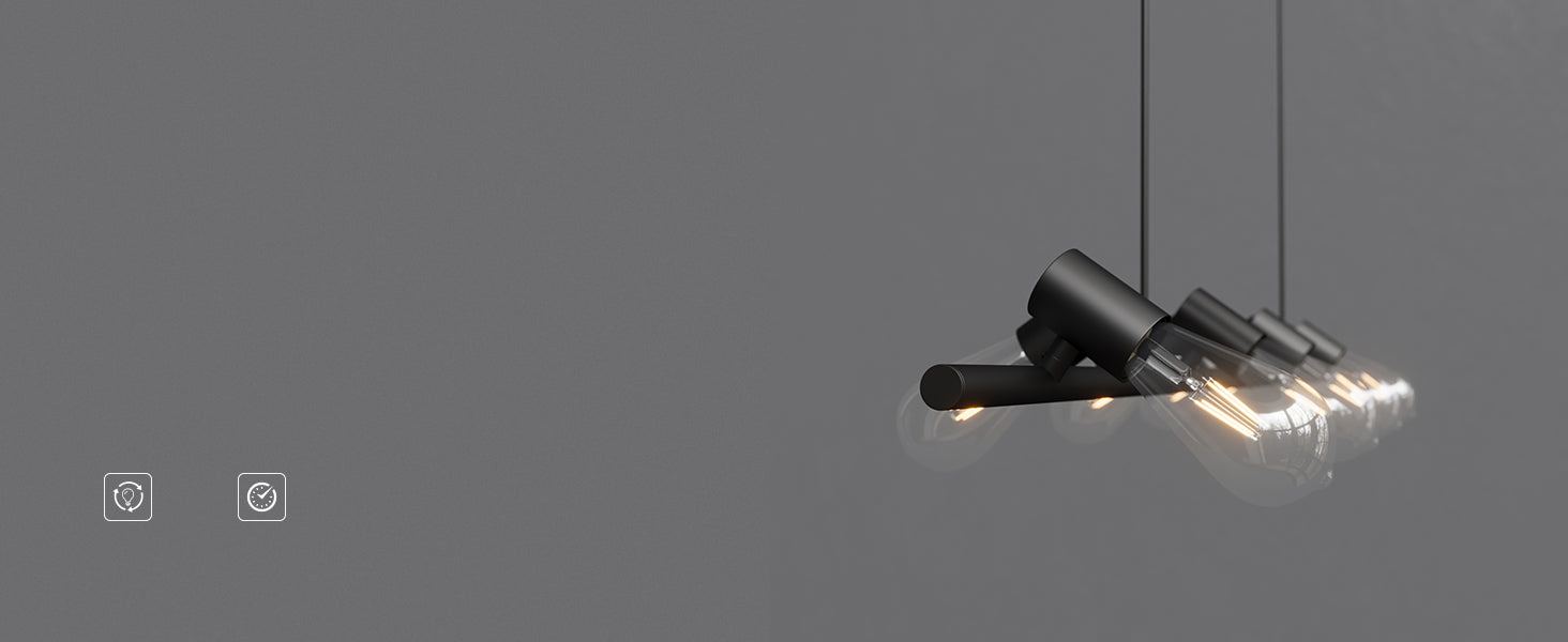 Suspension glasvilla 120cm LED Lampe pendante 8 Flammes 4000K Câble réglable E27 Noir Suspension Alivetta2313