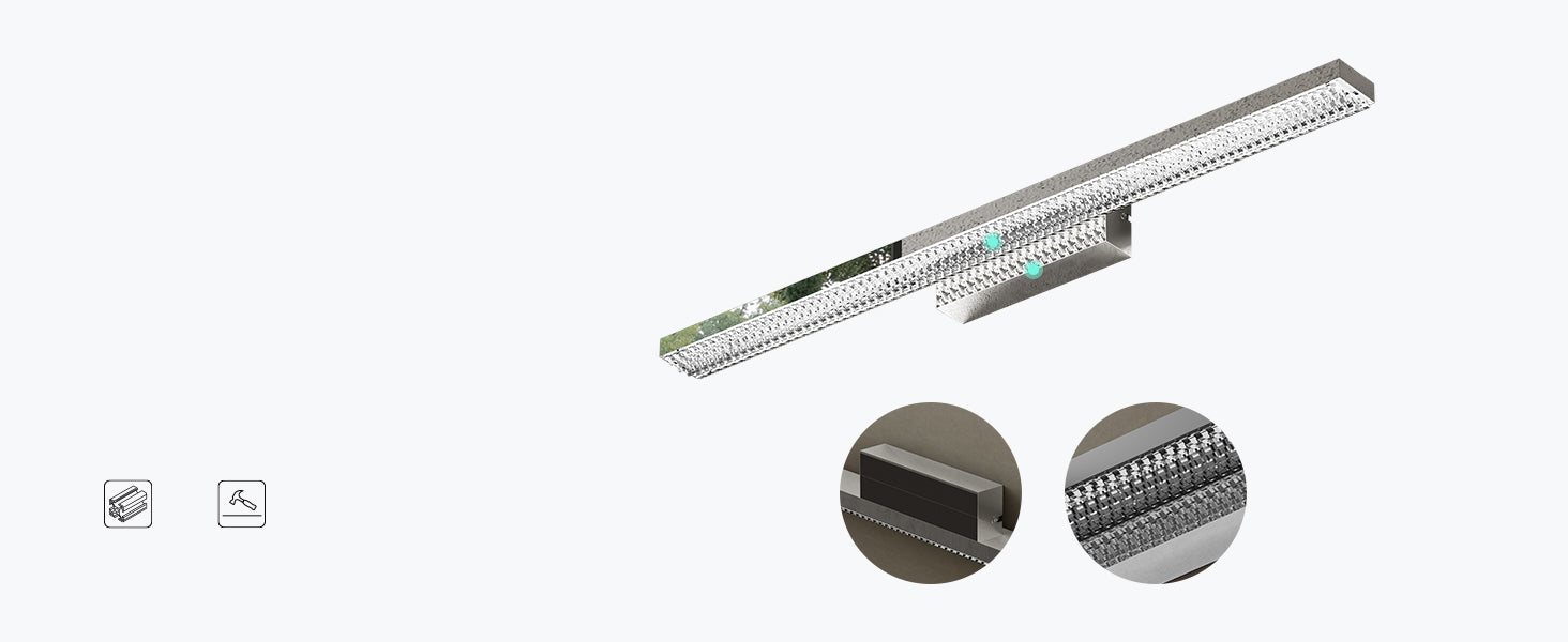 glasvilla Spiegelleuchte LED Badlampe | Spiegellampe, 6000K Badezimmer Lampe | LED Wandleuchte 14W Leuchtschein