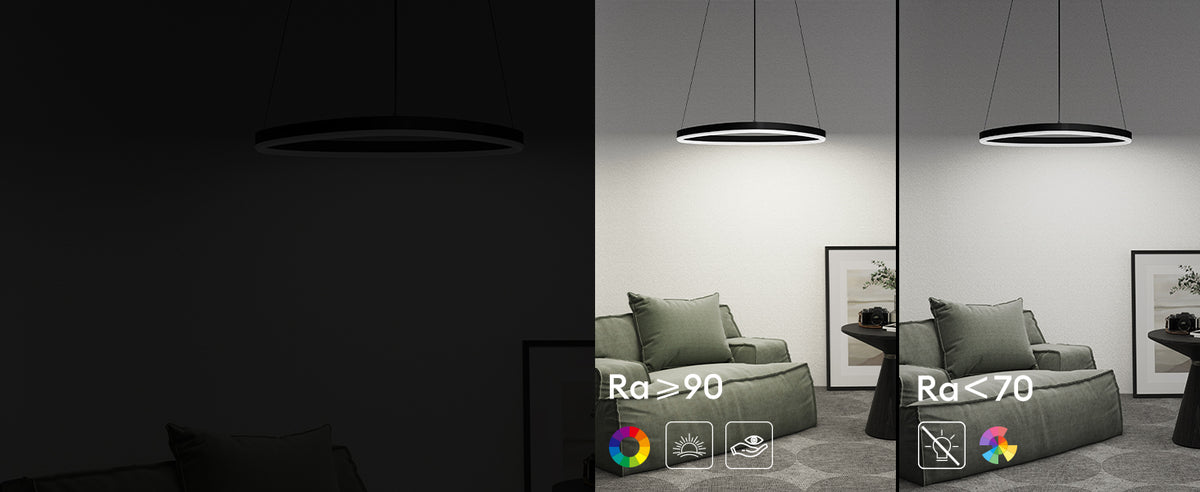 glasvilla Pendelleuchte 50cm LED Hängelampe Dynamisches Wellendesign 3000K/4000K/6000K Verstellbares Kabel 16W Hängeleuchte für Esszimmer Wohnzimmer Schlafzimme Alivetta7287(Luvina06))