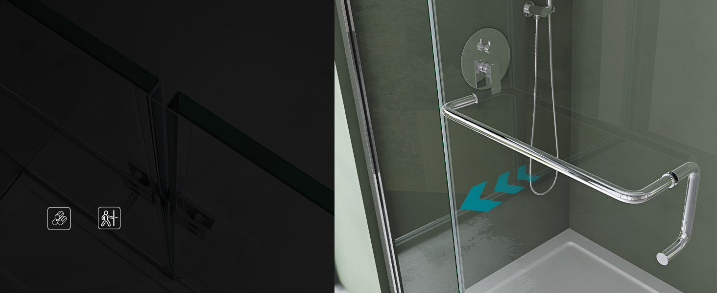 glasvilla Duschkabine Duschtrennwand 6mm ESG-Sicherheitsglas mit Lotus-Effekt & schmutzabweisender Nano-Beschichtung Echtglas-Dusche R04k