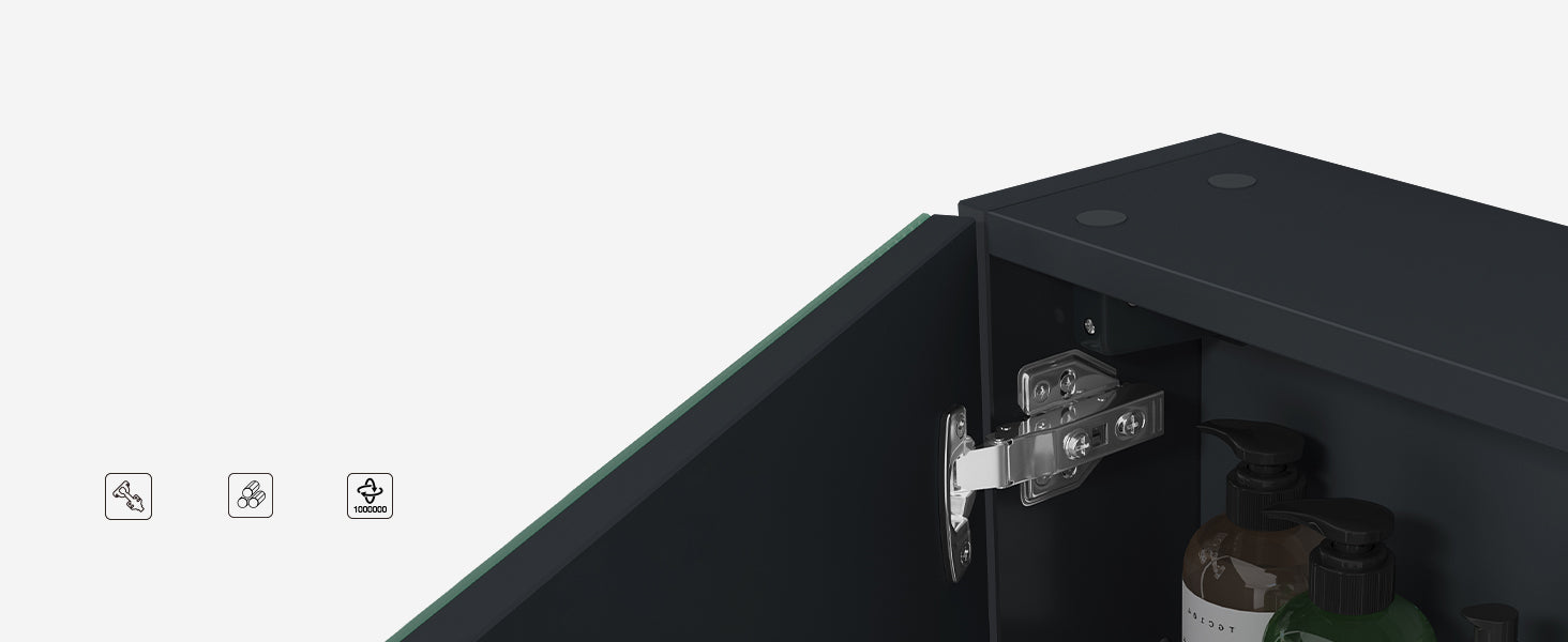glasvilla Spiegelschrank mit Spiegellampe Badezimmerschrank Spiegelleuchte 180° Drehbar LED Badlampe Strahlenschön