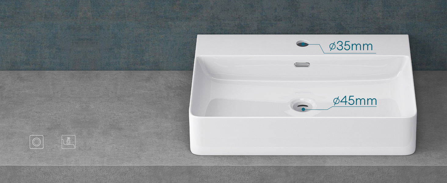 glasvilla Waschbecken Aufsatzwaschbecken Meissen201 Waschtisch aus Keramik inkl. Nano-Beschichtung