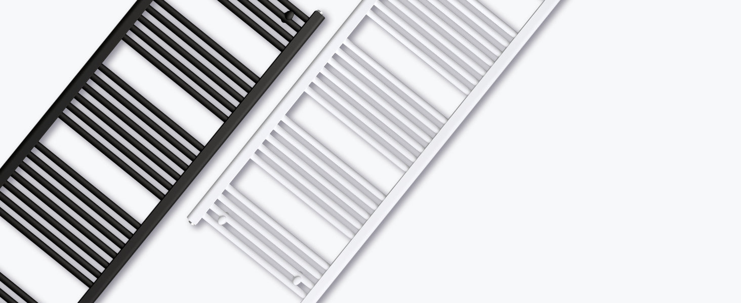 radiador de diseño glasvilla con conexión lateral y conexión central toallero radiador de tubos calefacción de baño RHE