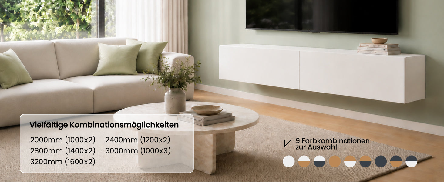 glasvilla Mobile TV per Televisore Armadietto per TV Basso Soft-close per Soggiorno, Sala da Pranzo, Camera da Letto Fernsehschrank02