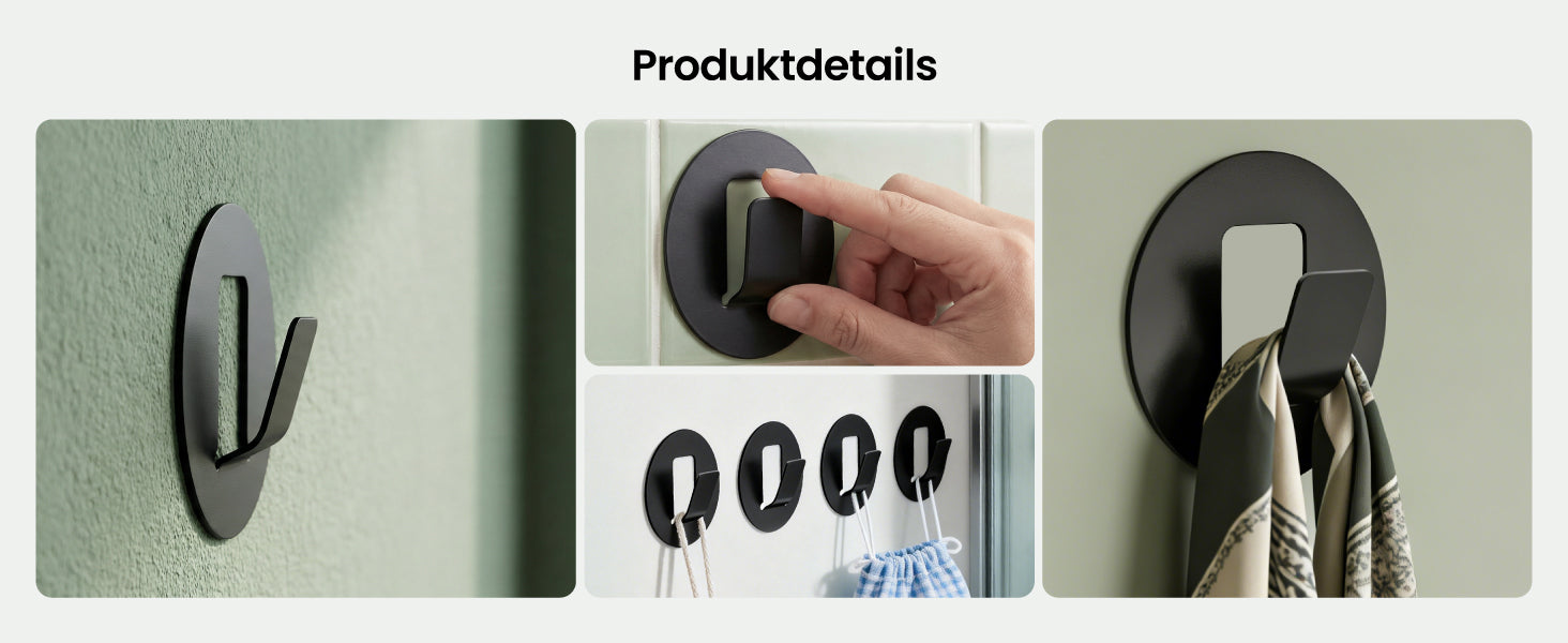 glasvilla Ganci da Parete in Lega di Alluminio, Attaccapanni da Muro 4pcs per Camera da Letto, Ingresso, Cucina, Stalo-16
