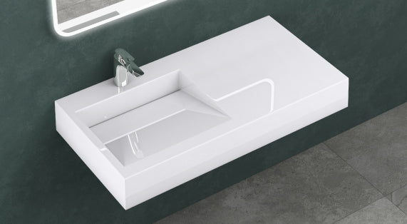 Lavabo Glasvilla Col11 Mineral Cast Rectangular Suspendido o Sobre Encimera