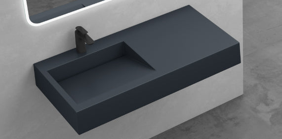 Lavabo Glasvilla Col11 Mineral Cast Rectangular Suspendido o Sobre Encimera