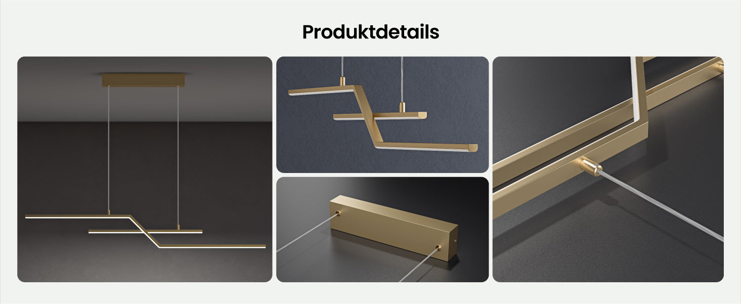 Suspension glasvilla 105cm LED Lampe à suspendre linéaire design 3000K/4000K/6000K Câble réglable 18W Luminaire Alivetta7085