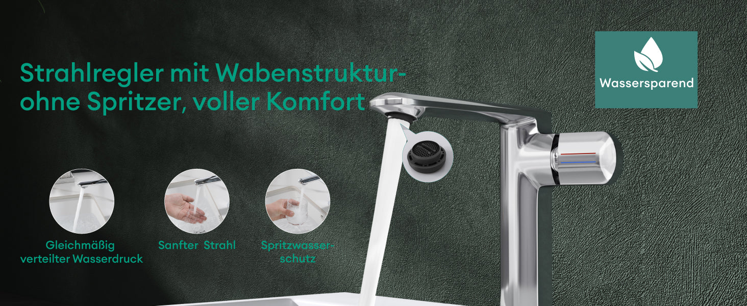 glasvilla Armatur Wasserhahn Bad Waschbeckenarmatur Badinstallationen Einhebelmischer WAO-1180-1190