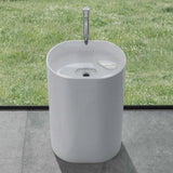 glasvilla Design Standwaschbecken freistehend Col45 weiß, aus Mineralguss, Waschtisch, BTH: 52x38x85cm