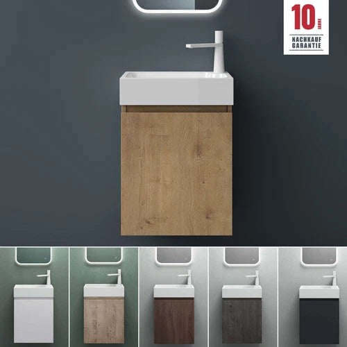 glasvilla Badmöbelset Badezimmermöbel bestehend aus Waschbecken Weiß und Waschbeckenunterschrank BTH: 46x26x63cm Pisa02