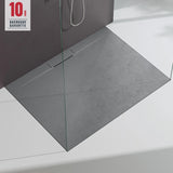 glasvilla Duschwanne Duschtasse für Duschkabine flach Rechteckig Beton-Grau aus hochwertigem Mineralguss Lyra