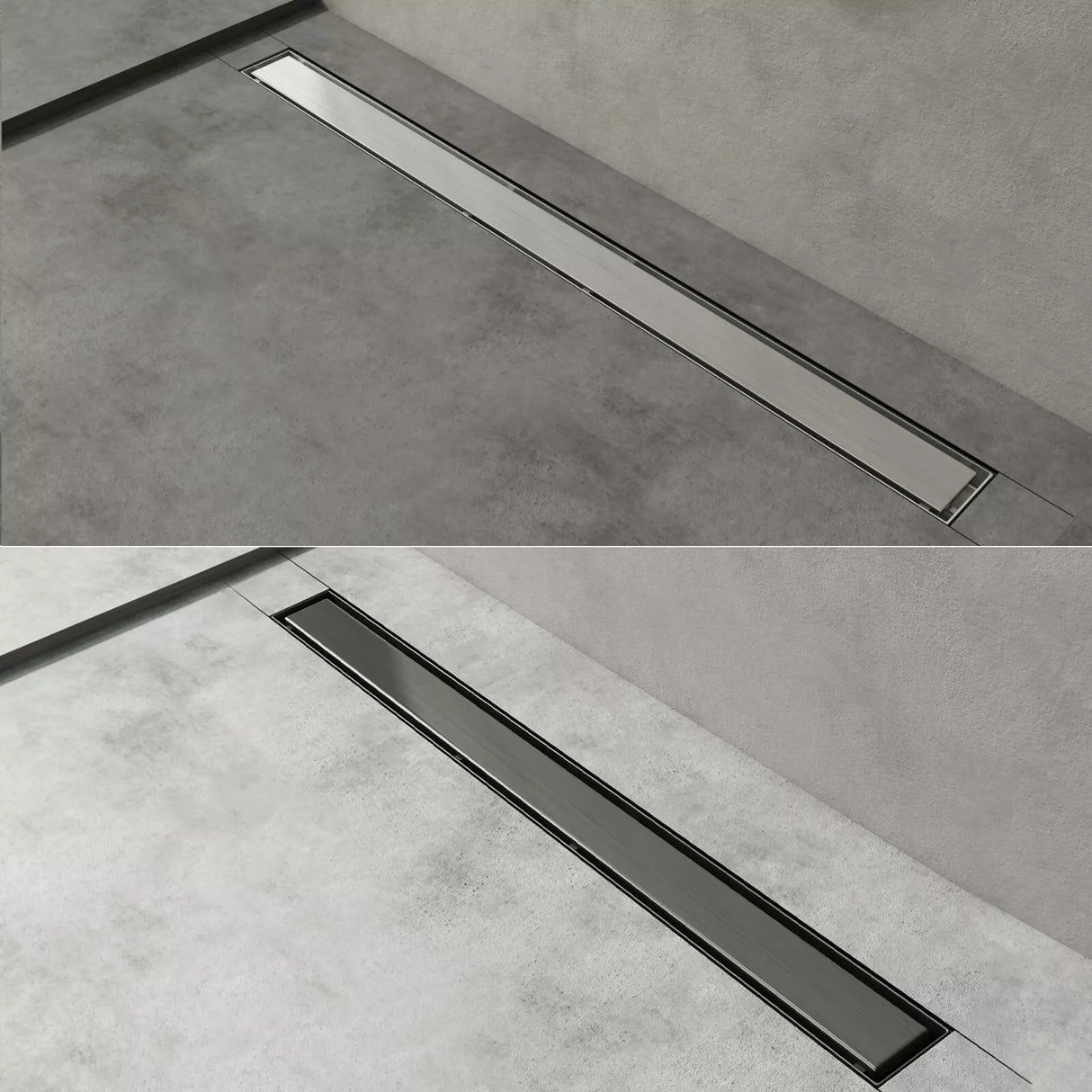 glasvilla Duschrinne Bodenablauf aus Edelstahl | Komplettset Ablaufrinne für Badezimmer | Befliesbar Wasserabfluss 35L/min | Haarsieb KE110