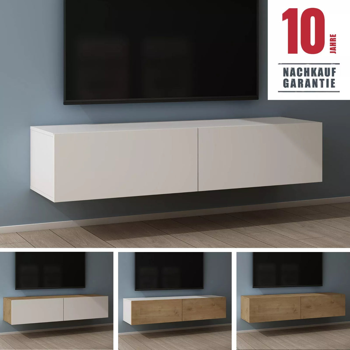 glasvilla Fernsehtisch Fernsehschrank TV Schrank Verdeckter Griff mit Soft-Close Lowboard Hängeschrank für Wohnzimmer Fernsehschrank02