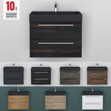 glasvilla Badmöbel-Set Waschbeckenunterschrank Waschtisch mit Unterschrank inkl. Mineralguss-Waschbecken in Anthrazit Quadratto