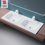 glasvilla Waschbecken Einbauwaschbecken Mineralguss Waschtisch Waschplatz große Ablagefläche rechteckig Col04