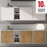 glasvilla Möbel Schrank mit 3 Türen und 2 Fächern Kommode  Sideboard viel Stauraum für Wohnbereich Schrank02