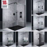 glasvilla Duschwand für Dusche Duschabtrennung Walk-In ESG-Sicherheitsglas 10mm NANO Glas BRAM1&BRAM3 Bremen2 Schwarz