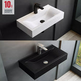 glasvilla Lavabo Suspendido sobre Encimera Baño | Rectangular | Blanco Brillante | 62x32x12cm | Cerámica | 1 Orificio para Grifo Brüssel118G