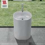 glasvilla Design Standwaschbecken freistehend Col45 weiß, aus Mineralguss, Waschtisch, BTH: 52x38x85cm