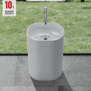 lavabo de diseño glasvilla freestanding Col45 blanco, de mineral, lavabo, BTH: 52x38x85cm