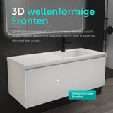 glasvilla Design Badmöbel Set Waschtisch mit Unterschrank Waschbeckenunterschrank 120cm mit Softclose Schubladen inkl. Mineralguss Waschbecken Santa