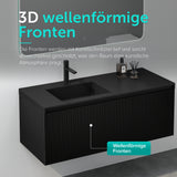 glasvilla Design Badmöbel Set Waschtisch mit Unterschrank Waschbeckenunterschrank 120cm mit Softclose Schubladen inkl. Mineralguss Waschbecken Santa