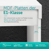 glasvilla Design Badmöbel Set Waschtisch mit Unterschrank Waschbeckenunterschrank 120cm mit Softclose Schubladen inkl. Mineralguss Waschbecken Santa