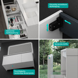 glasvilla Design Badmöbel Set Waschtisch mit Unterschrank Waschbeckenunterschrank 120cm mit Softclose Schubladen inkl. Mineralguss Waschbecken Santa