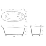 glasvilla Freistehende Badewanne Weiß matt Mineralguss Standbadewanne inkl. Nano-Versiegelung