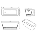 glasvilla Freistehende Badewanne Weiß matt Mineralguss Standbadewanne inkl. Nano-Versiegelung