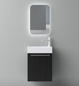 glasvilla Badmöbelset Kleiner Waschbeckenunterschrank 46 cm Unterschrank mit Weiß Waschschbecken aus Mineralguss für Gäste-WC Pisa