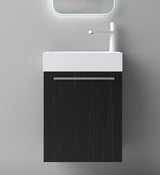 glasvilla Badmöbelset Kleiner Waschbeckenunterschrank 46 cm Unterschrank mit Weiß Waschschbecken aus Mineralguss für Gäste-WC Pisa