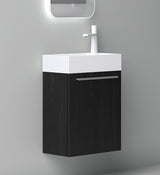 glasvilla Badmöbelset Kleiner Waschbeckenunterschrank 46 cm Unterschrank mit Weiß Waschschbecken aus Mineralguss für Gäste-WC Pisa