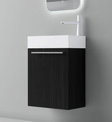 glasvilla Badmöbelset Kleiner Waschbeckenunterschrank 46 cm Unterschrank mit Weiß Waschschbecken aus Mineralguss für Gäste-WC Pisa