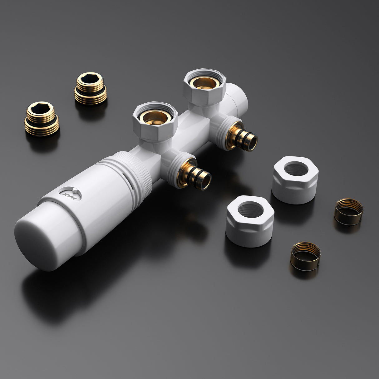 glasvilla Heizkörperventil inkl. -regler mit Temperatureinstellung 6° - 28° Thermostatventil